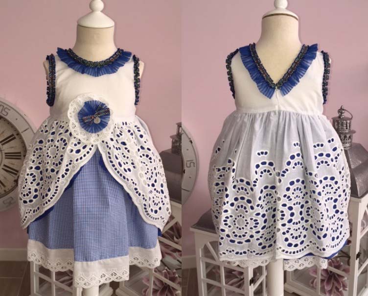 Vestido azul para niña Foque Primavera Verano ambos lados